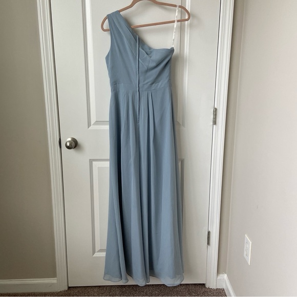 Davids Bridal Dusty Blue Bridesmaid Dress - Picture 4 of 10
